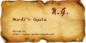 Murár Gyula névjegykártya