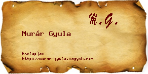 Murár Gyula névjegykártya
