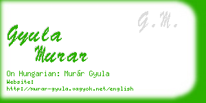 gyula murar business card